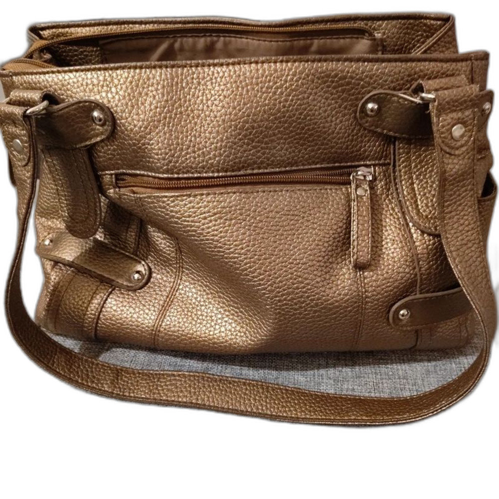 Easy Spirit Bronze Leather Shoulder Bag